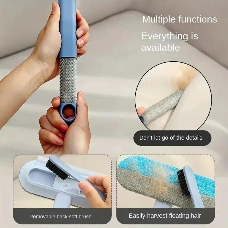 Efficient Pet Deshedding Brush for Dogs & Cats - Nylon Bristle Grooming Tool with Long Handle, Reduces Shedding, Enhances Coat S