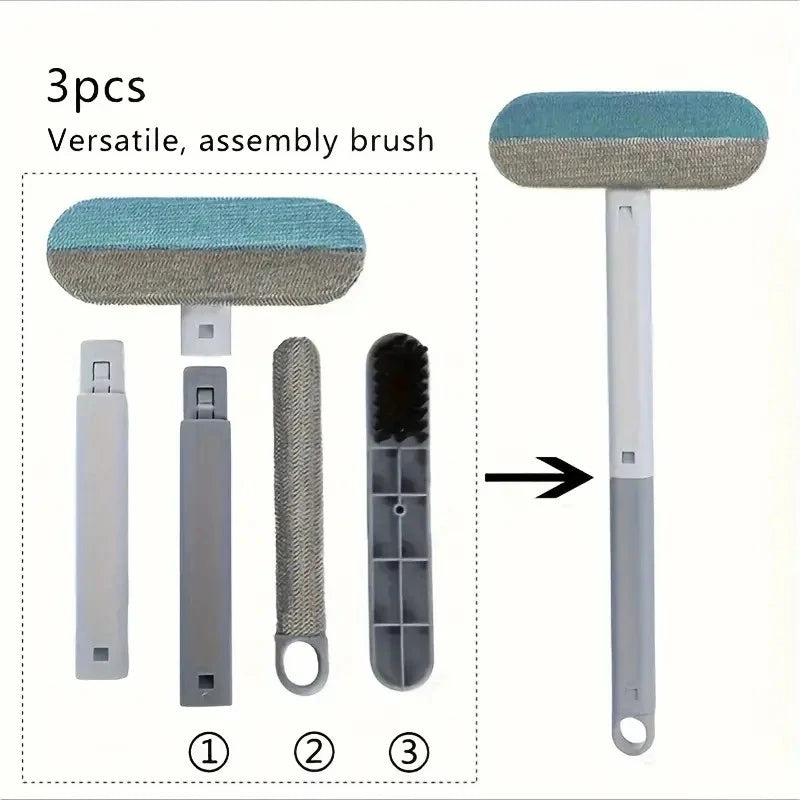 Efficient Pet Deshedding Brush for Dogs & Cats - Nylon Bristle Grooming Tool with Long Handle, Reduces Shedding, Enhances Coat S