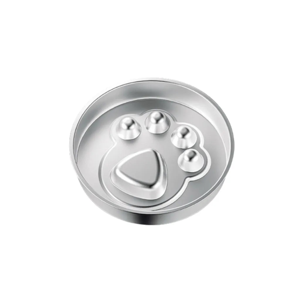 Creative Stainless Steel Dog Slow Food Bowl Large Capacity Paw Print Pet Slow Feeder Rustproof Washable Dog Bowl for Cats/Dogs