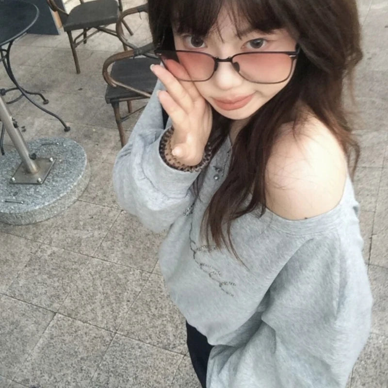 Women’s Off-Shoulder Cropped Hoodie