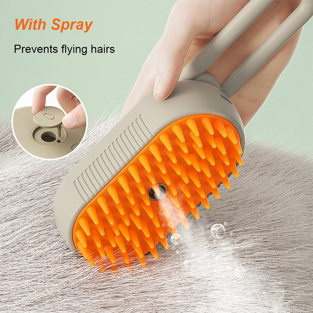 USB Rechargeable Soft Brush With Electric Water Spray Cat Dog Grooming Comb for Washing Brushing for Short Long Haired Pets