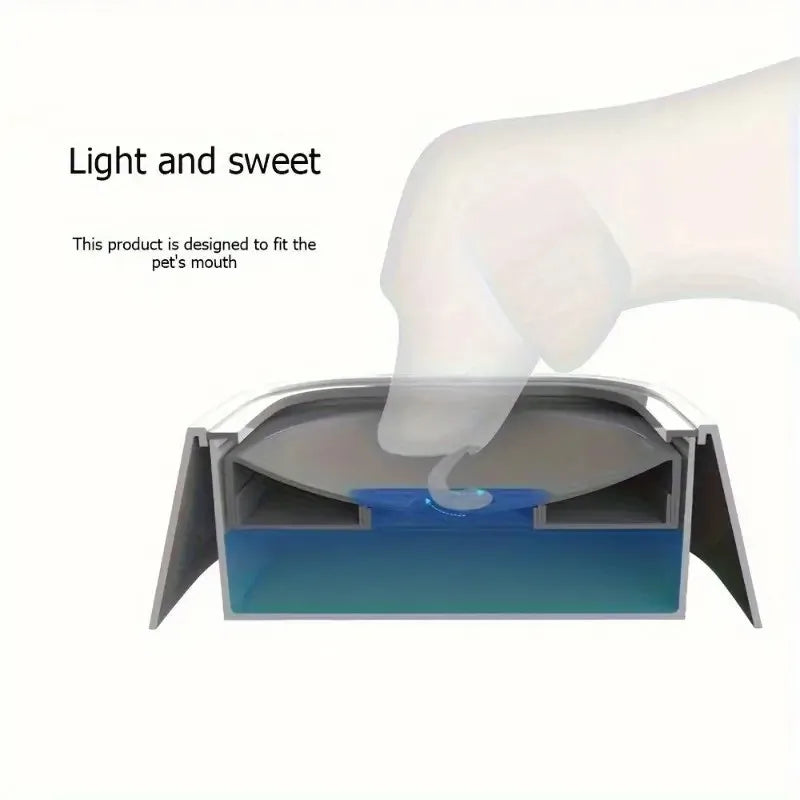 Spill-Proof Pet Water Bowl, Non-Slip Base, Floating Filter, Clear Design, No Batteries, for Dogs, Travel, Water Station