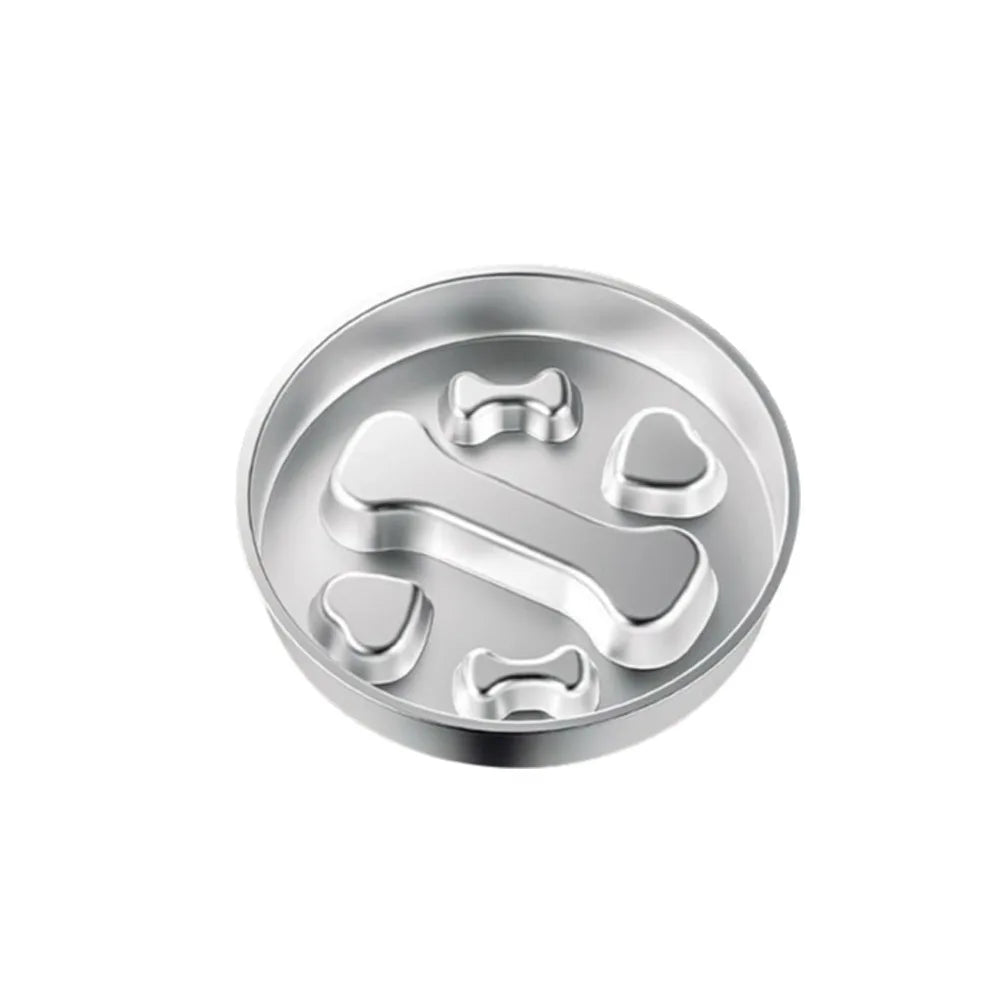 Creative Stainless Steel Dog Slow Food Bowl Large Capacity Paw Print Pet Slow Feeder Rustproof Washable Dog Bowl for Cats/Dogs
