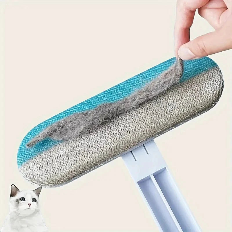 Efficient Pet Deshedding Brush for Dogs & Cats - Nylon Bristle Grooming Tool with Long Handle, Reduces Shedding, Enhances Coat S