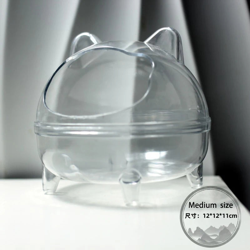 Hamster Transparent Bathroom Small Pet Sand Bath Cage Large Capacity Prevent Splash Bathing Transparent Shower Room Accessories