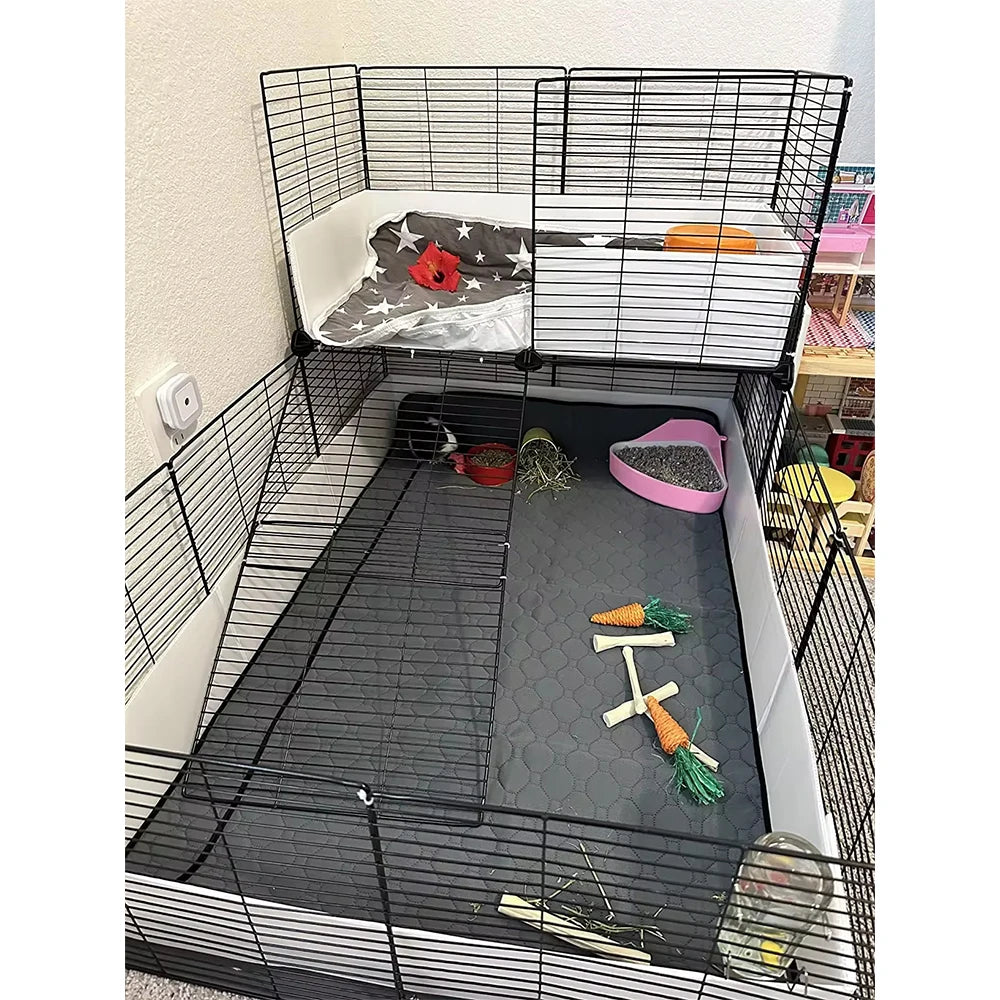 Guinea Pig Cage Liner Washable Bedd Reusable Waterproof Super Absorbent Pad Non-Slip Mat for Small Animal Rabbit Hamster Mouse