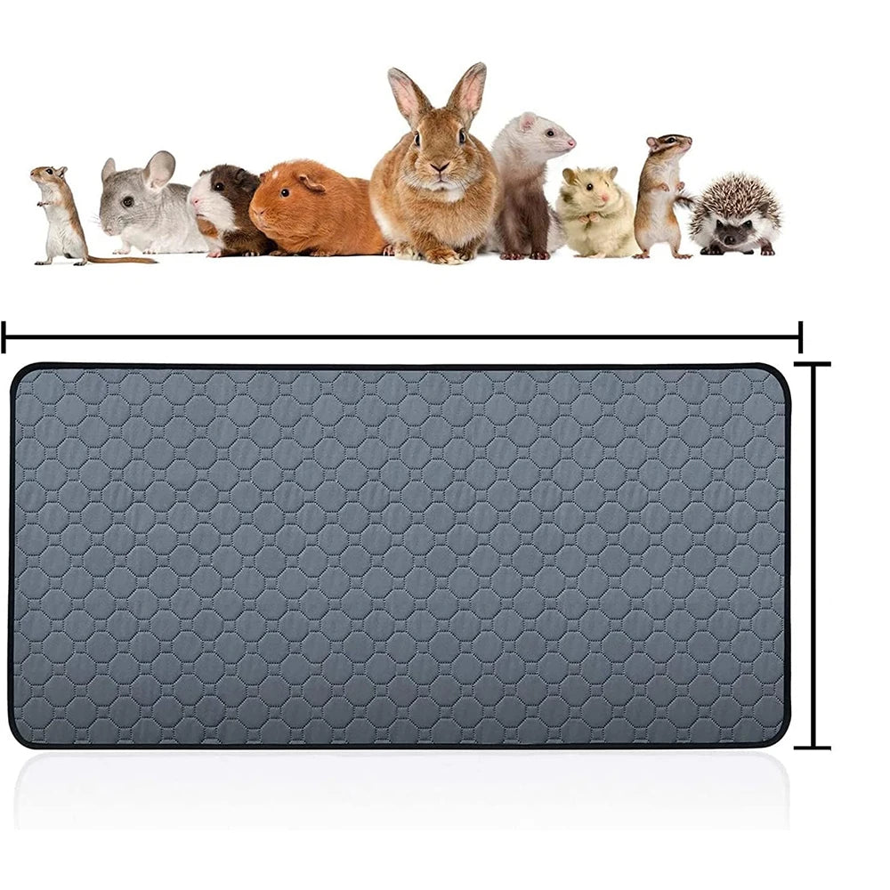 Guinea Pig Cage Liner Washable Bedd Reusable Waterproof Super Absorbent Pad Non-Slip Mat for Small Animal Rabbit Hamster Mouse
