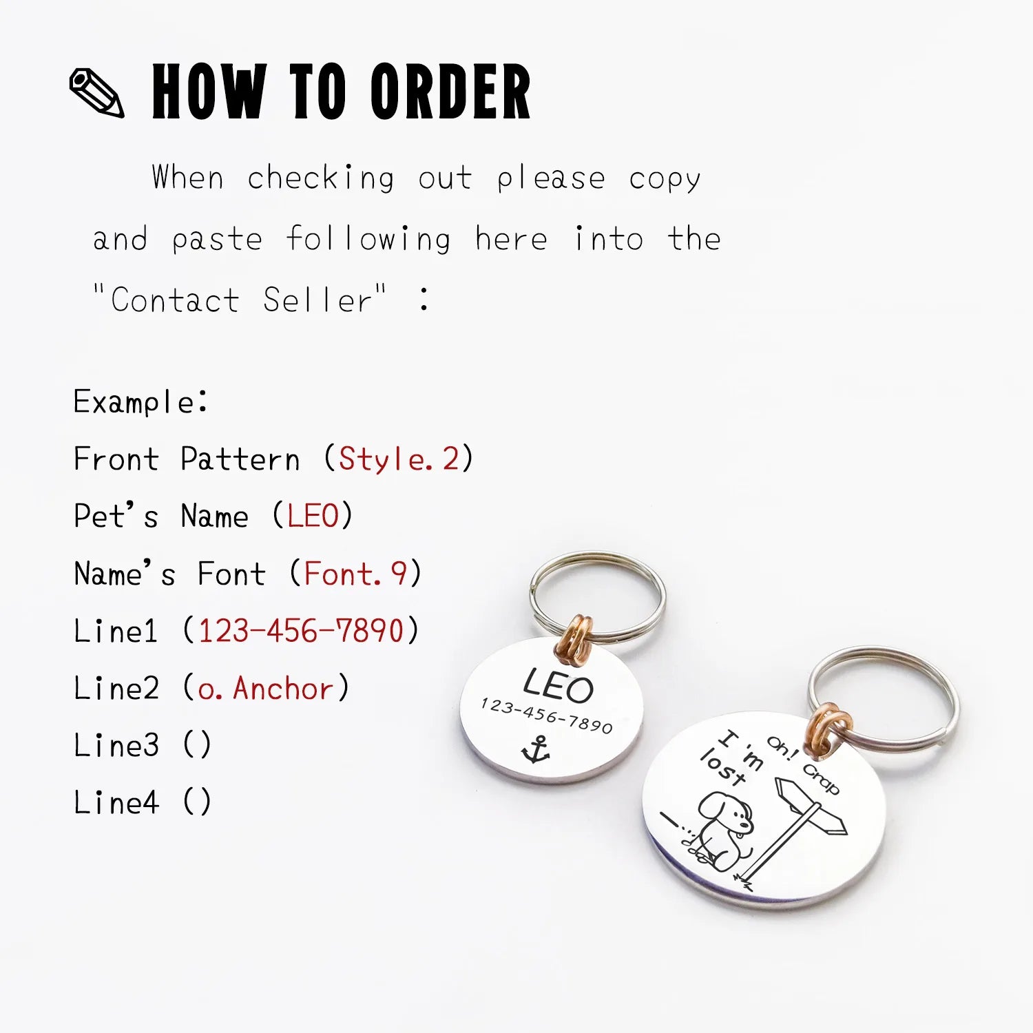 Personalized Funny Dog Tags Engraved MW003 For Collar Accessories Puppy Stainless Steel Nameplate Chihuahua German Shepherd