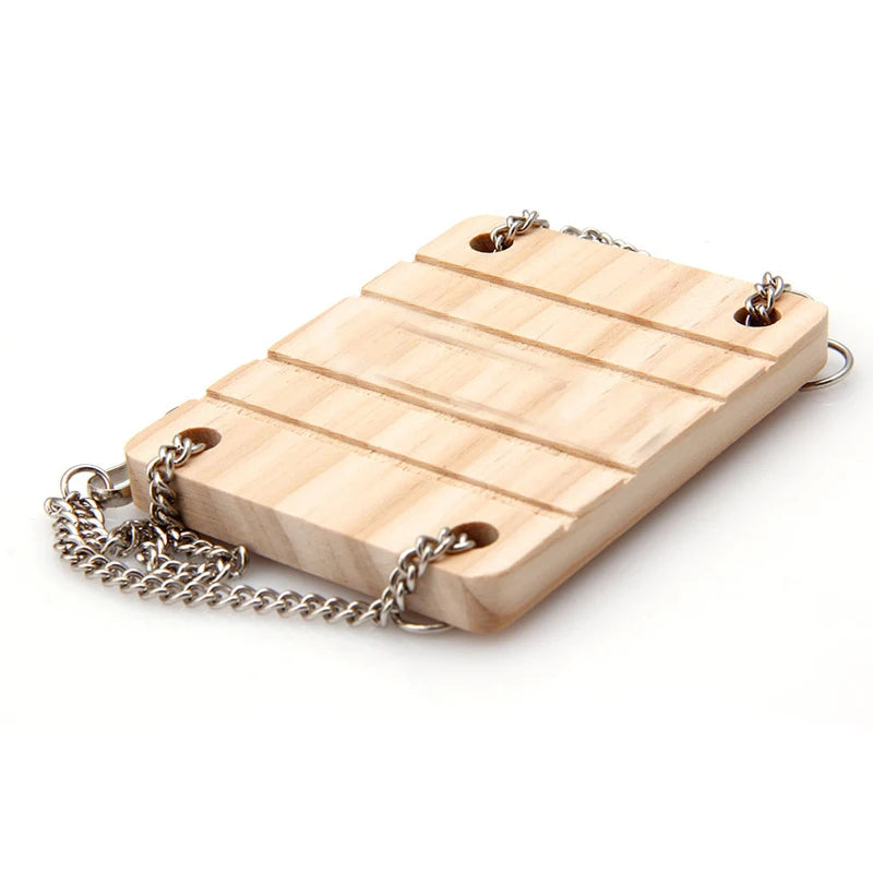 Small Animals Toys Hamster Chinchilla Toys Wooden Swing Harness Hanging Bed Parrot Rest Mat Pet Hanging Pet Toys Accessories