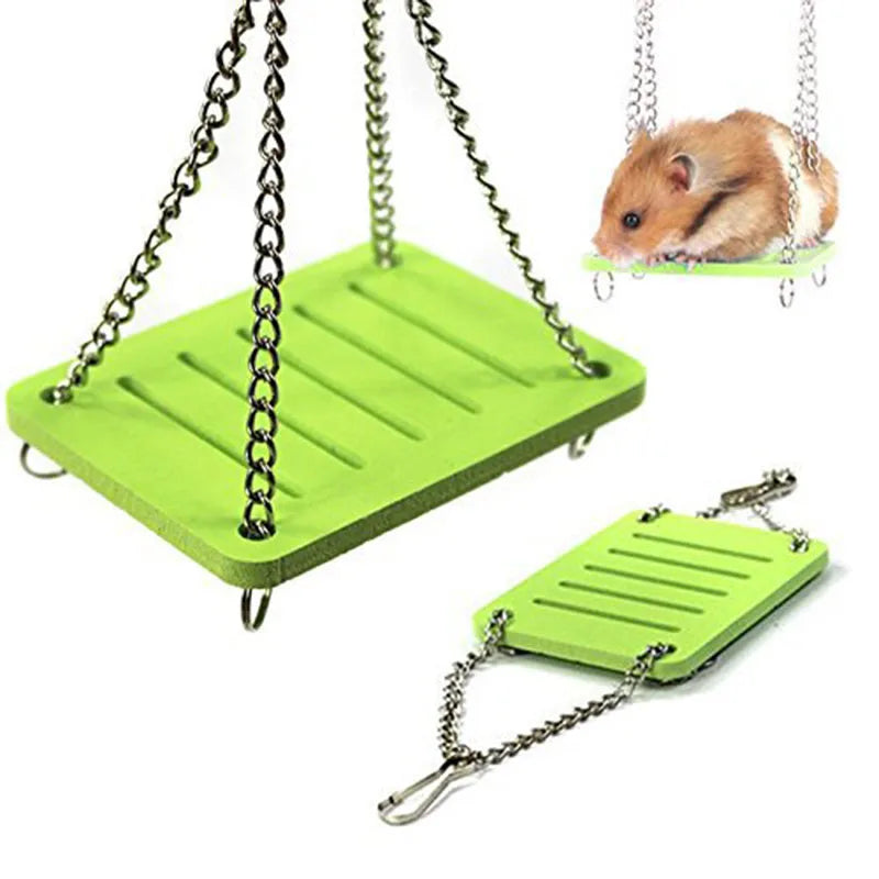 Cute Parrot Hamster Small Swing Shake Suspension Toy Hanging Bed Pet Products Entertainment Exercise Toys