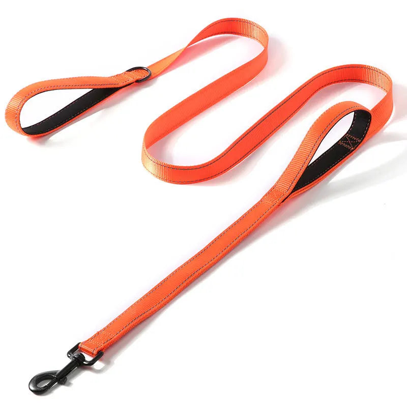 1.2/1.5/1.8m Two Handle Heavy Duty Double Handle Nylon Dog Leash For Training Control Guard Rope Walking Cats Dogs Harness Lead