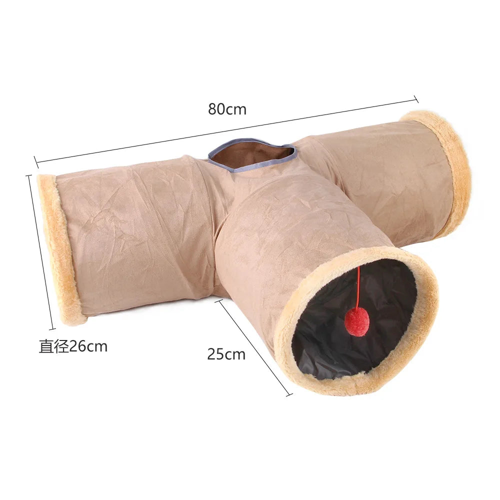 Collapsible Suede Tunnel Interactive Bedding