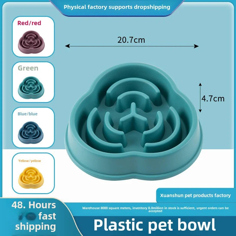 1pc Dog Slow Food Bowl Plastic Anti-Choking Slow Eating Cloud Shape Large Dogs Prevent Vomiting And Protect Intestines