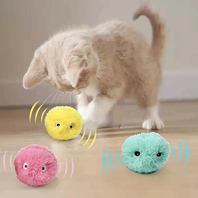 Interactive Ball Smart Cat Toys, Electric, Catnip, Training, Touch, Squeak