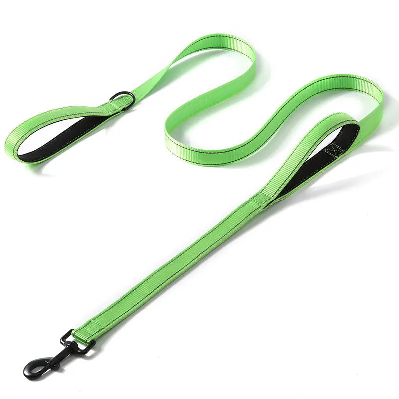 1.2/1.5/1.8m Two Handle Heavy Duty Double Handle Nylon Dog Leash For Training Control Guard Rope Walking Cats Dogs Harness Lead