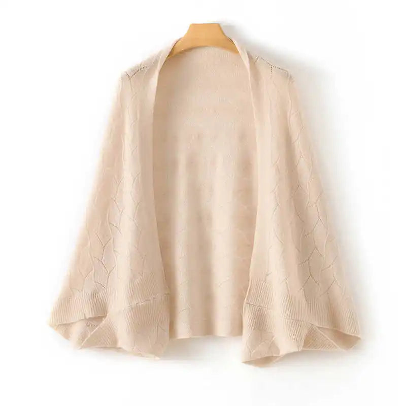 100% Merino Wool Poncho Cardigan
