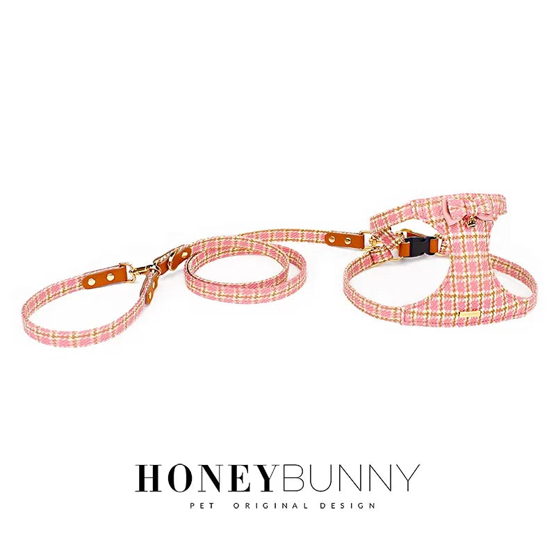 Dog Chest Harness Leash Set Teacup Small Medium Pet Outdoor Walking Leash Adjustable Cat Campus Style Pet Supplies Accessories
