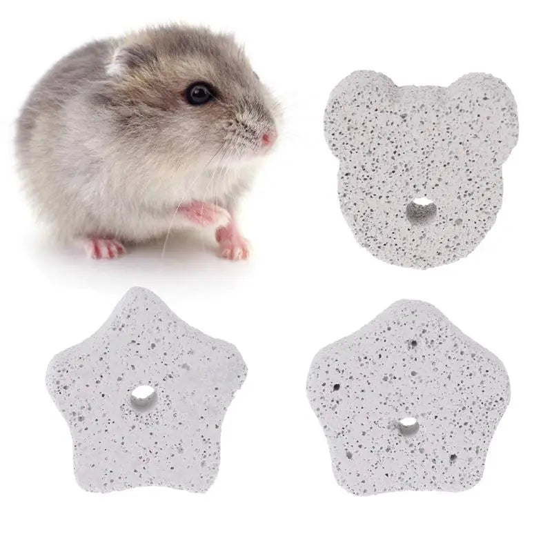 Natural Bunny Grinding Claw Pad Rabbit Lava Grinding Teeth Stone Hamster Chew Toy for Rat Gerbil Chinchilla Hedgehog