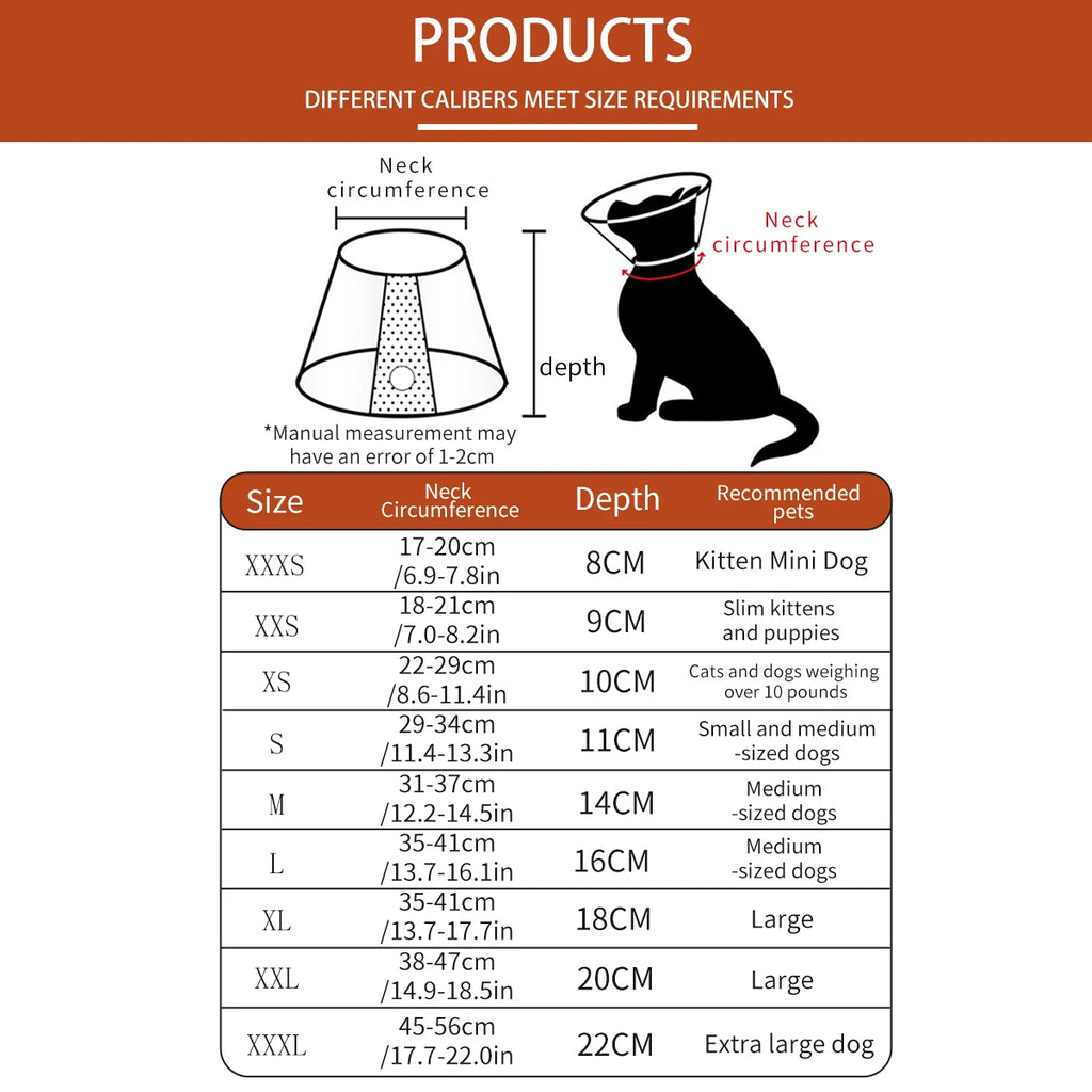 1pc Pet Elizabethan Collar for Dogs Comfy Cones to Stop Licking Protective Collar for Dog After Surgery Anti-Bite Lick