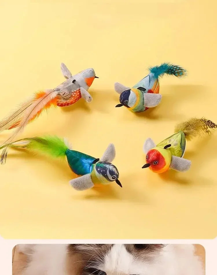 Simulated Bird Cat Toy Interactive Rechargeable Catnip Touch Activated Plush
