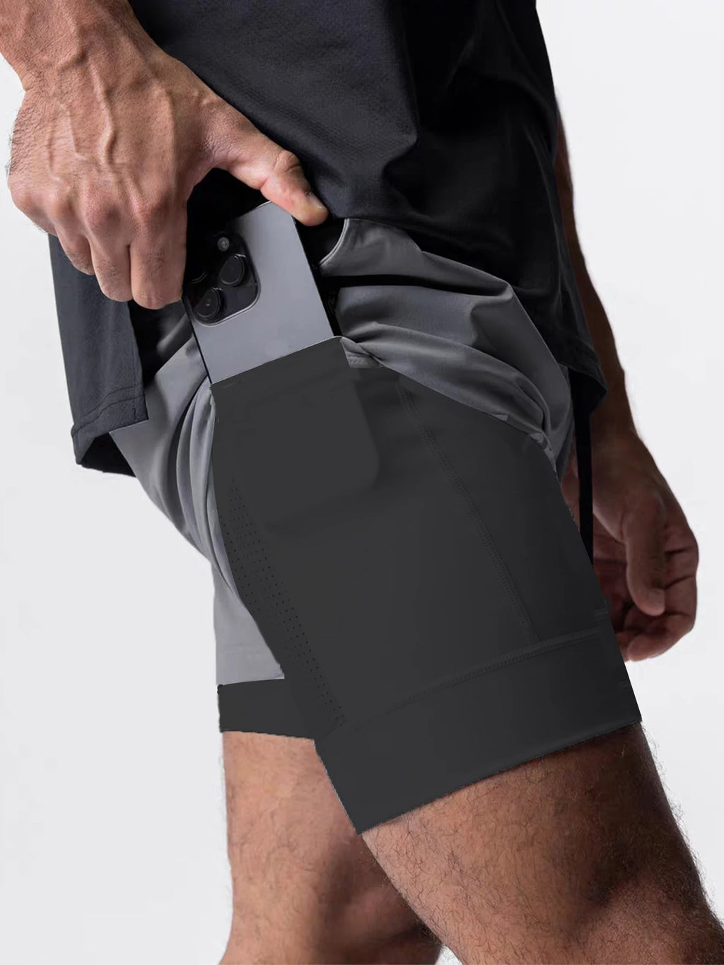 Men’s Double-Layer Sports Shorts