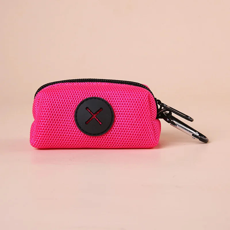 Canvas Dog Poop Bag Holder, Outdoor Pet Waste Bag Dispenser with Carabiner Clip, Animal Waste Collection Pouch