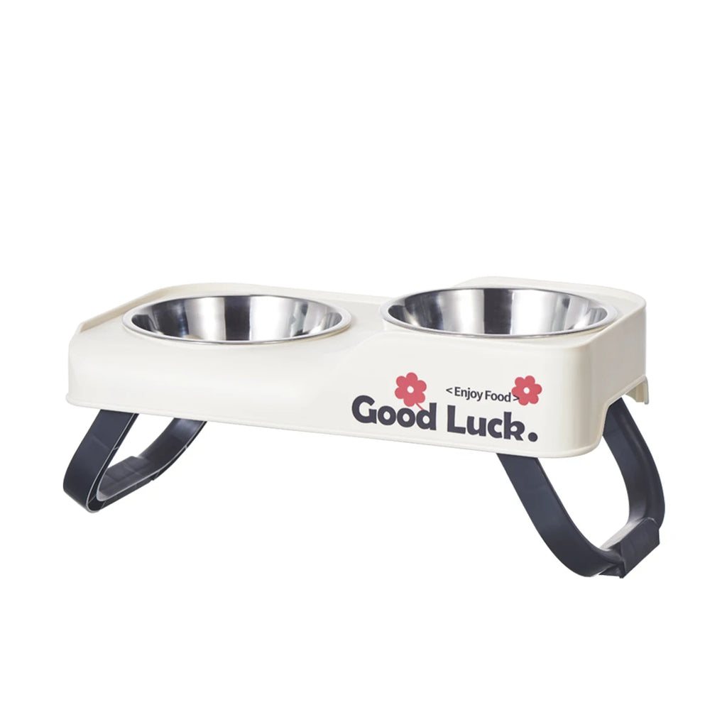 One Dopamine Color Personality High-Low Design Anti-Slip Pet Bowl, Dog and Cat Feeding Dish for Medium to Small Dogs