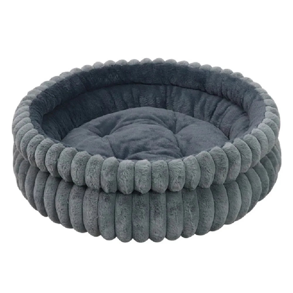 60CM Cat Bed Kitten Bed with Anti-Slip Bottom Dog Beds & Furniture Soft Plush Fur Pet Bed Load Capacity of 15 Kg for Indoor
