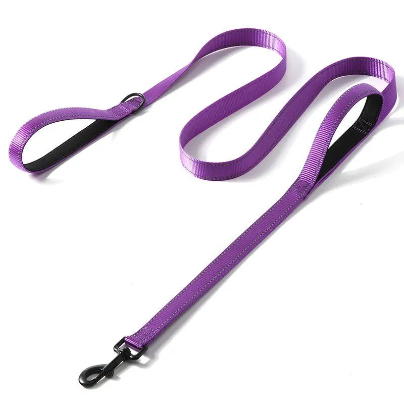 1.2/1.5/1.8m Two Handle Heavy Duty Double Handle Nylon Dog Leash For Training Control Guard Rope Walking Cats Dogs Harness Lead