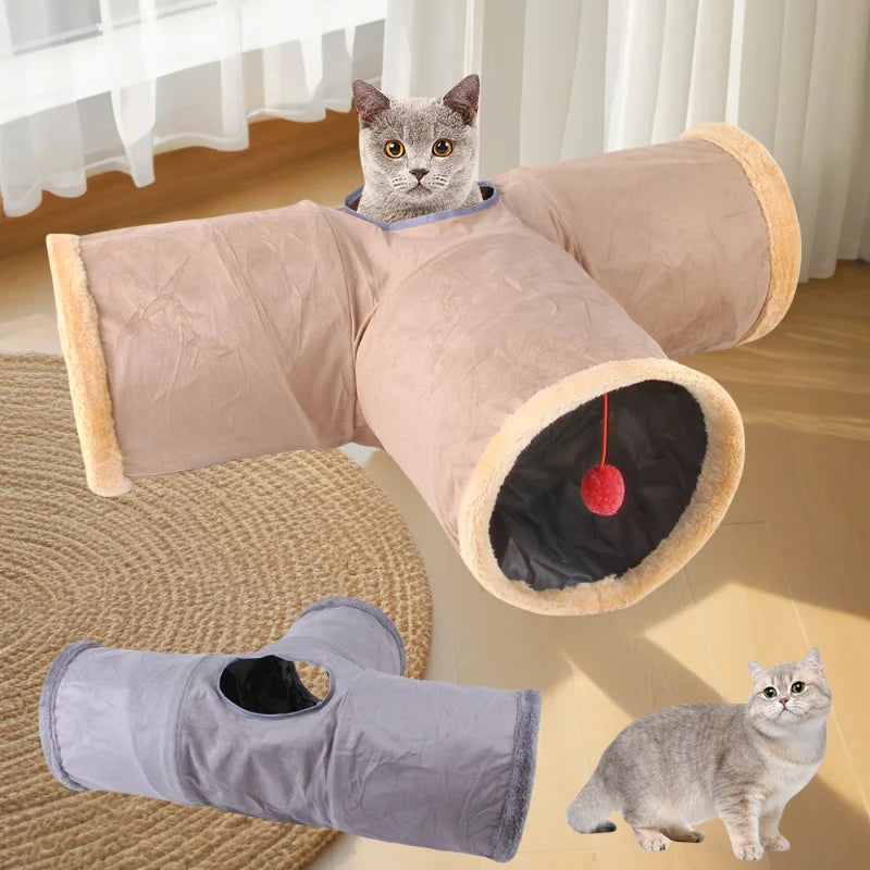 Collapsible Suede Tunnel Interactive Bedding