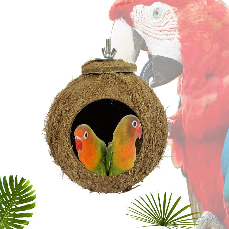 Coconut Bird Nest Parrot Nest Bird Cage Hanging Nest Accessories Parrot Warm Breeding Box