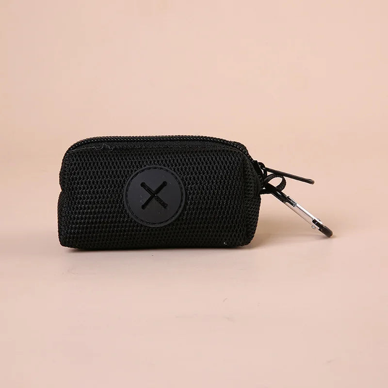 Canvas Dog Poop Bag Holder, Outdoor Pet Waste Bag Dispenser with Carabiner Clip, Animal Waste Collection Pouch