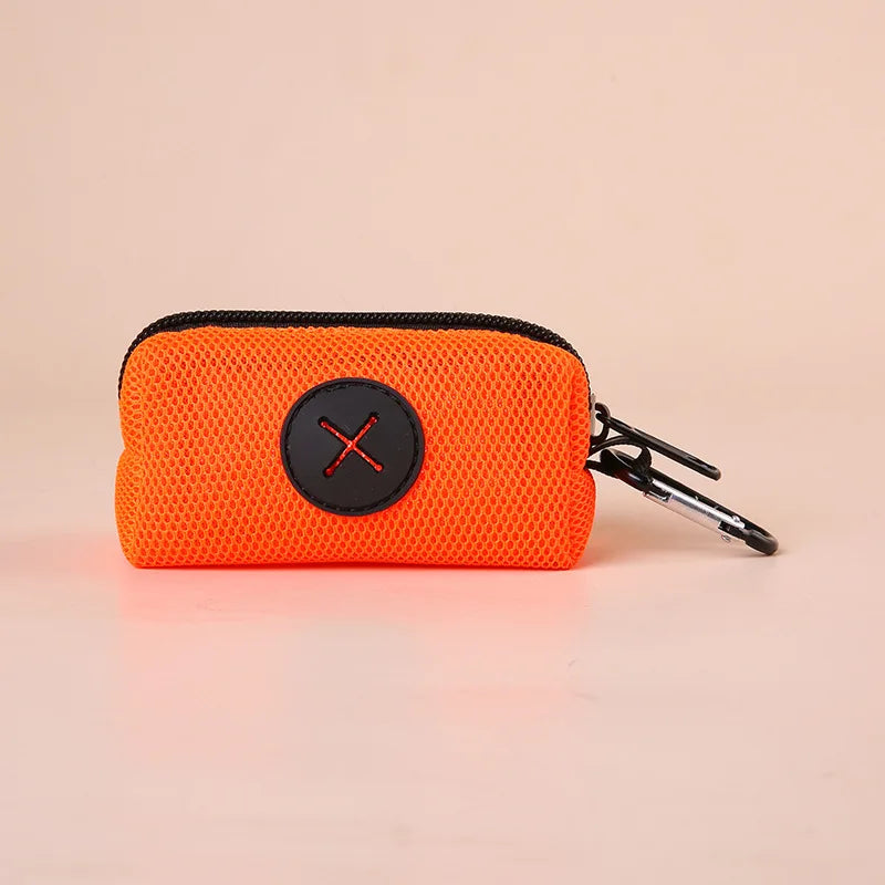 Canvas Dog Poop Bag Holder, Outdoor Pet Waste Bag Dispenser with Carabiner Clip, Animal Waste Collection Pouch