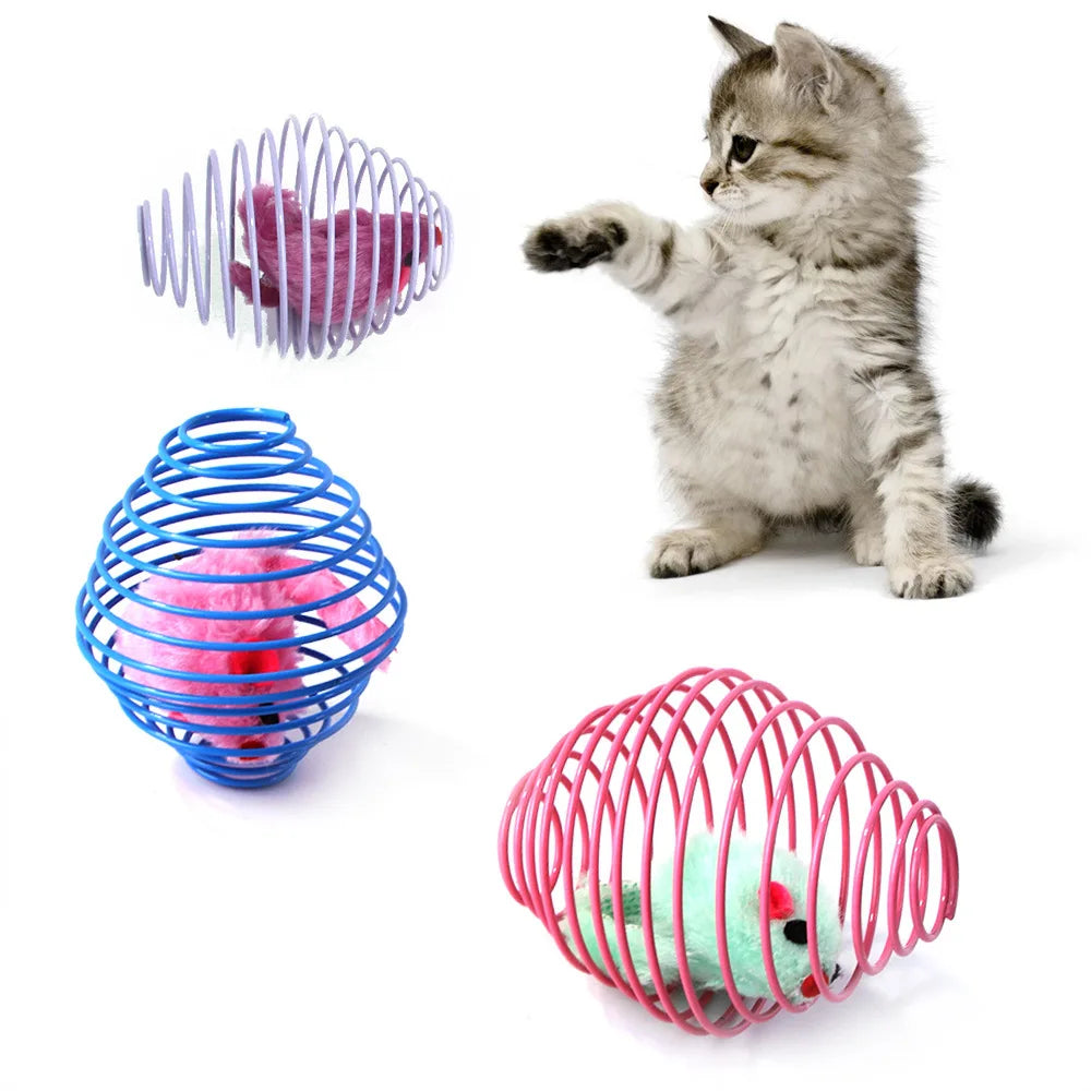 Balls Stretchable Springs Interactive Caged Rats Color