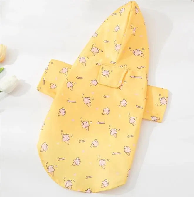 Pet Dog Raincoat Summer Fashion Short Sleeve Dog Waterproof Clothes Puppy Coat Dog Raincoat Outdoor Coat Bichon Schnauzer Welsh