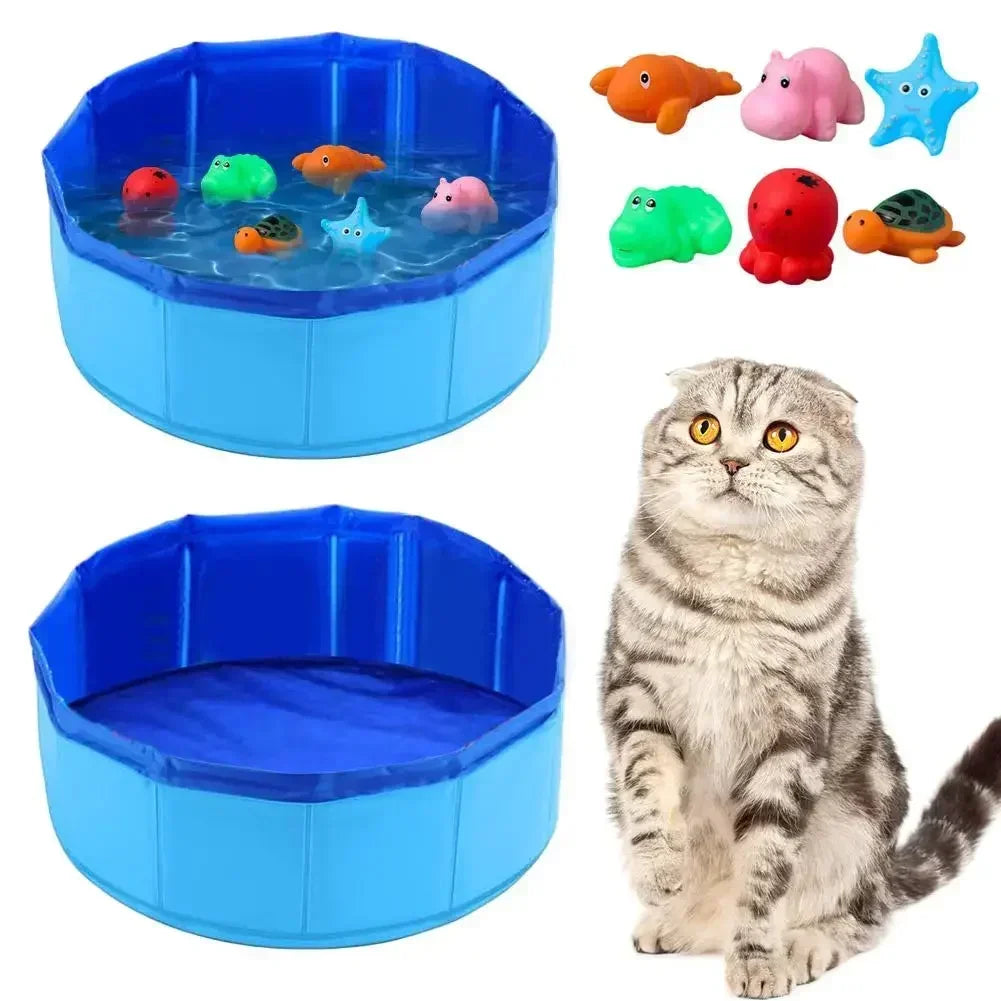 Cat pool toys, playing in water, puppies, cats, bath toys, turtles, starfish, octopuses, cool summer, foldable pets, clean swimm