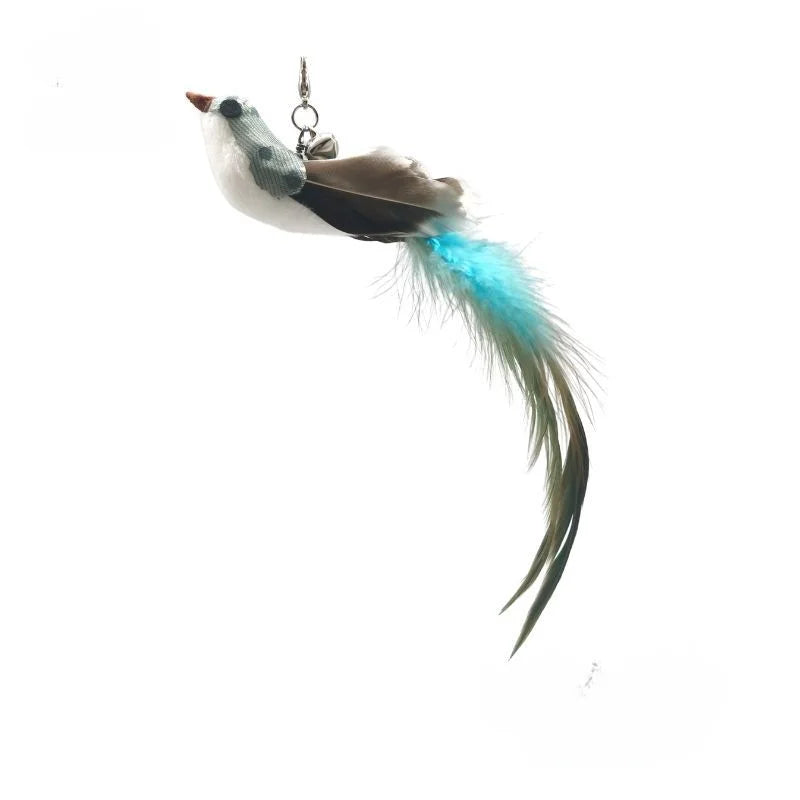 Handfree Bird/Feather Wand Bell Suction Cup Interactive Hunting Exercise