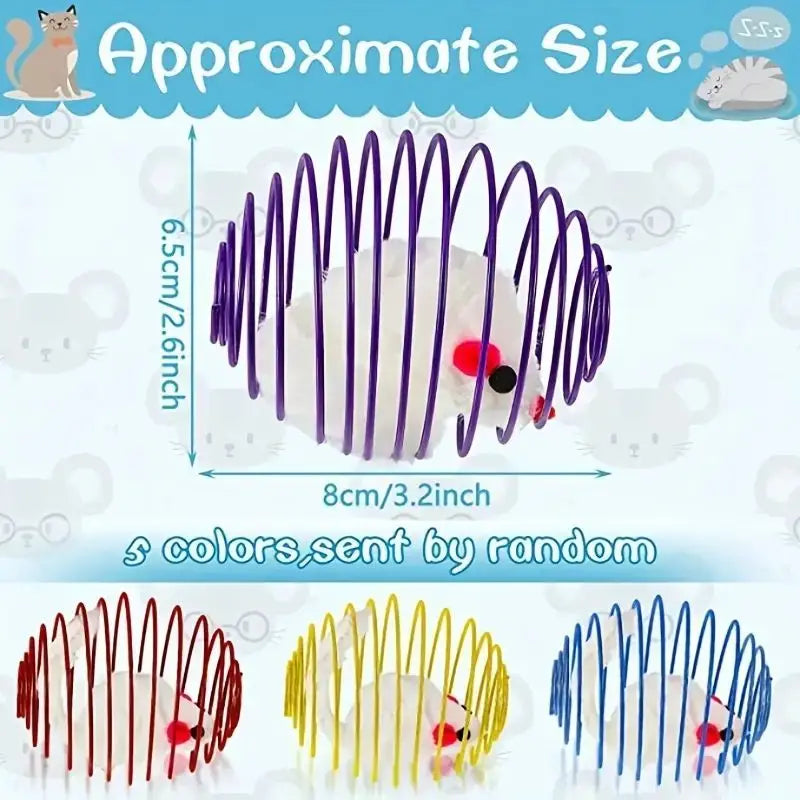 Balls Stretchable Springs Interactive Caged Rats Color