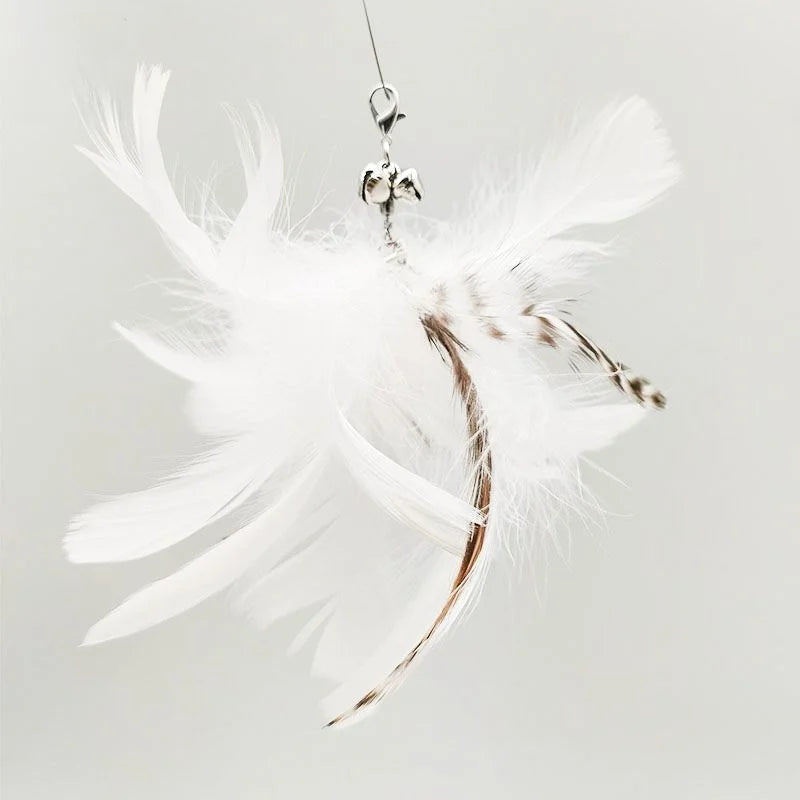 Handfree Bird/Feather Wand Bell Suction Cup Interactive Hunting Exercise