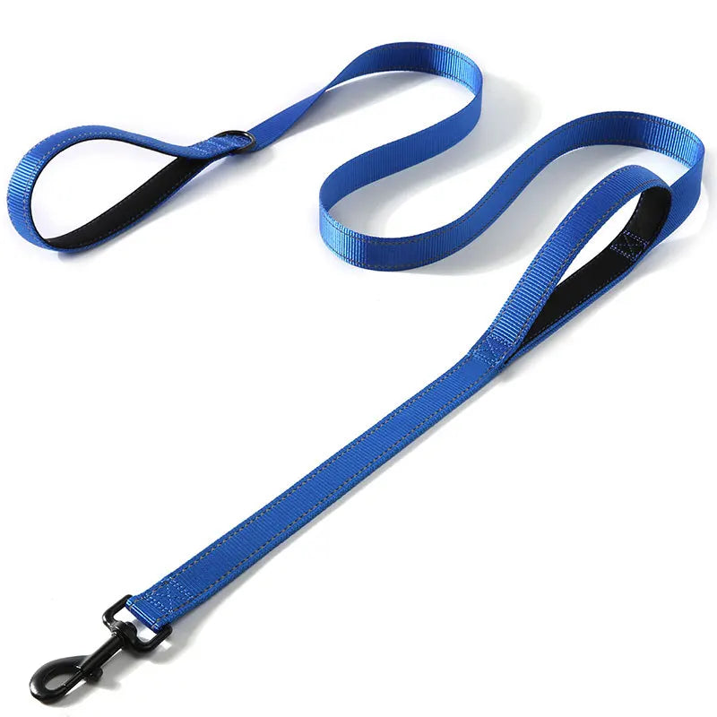 1.2/1.5/1.8m Two Handle Heavy Duty Double Handle Nylon Dog Leash For Training Control Guard Rope Walking Cats Dogs Harness Lead
