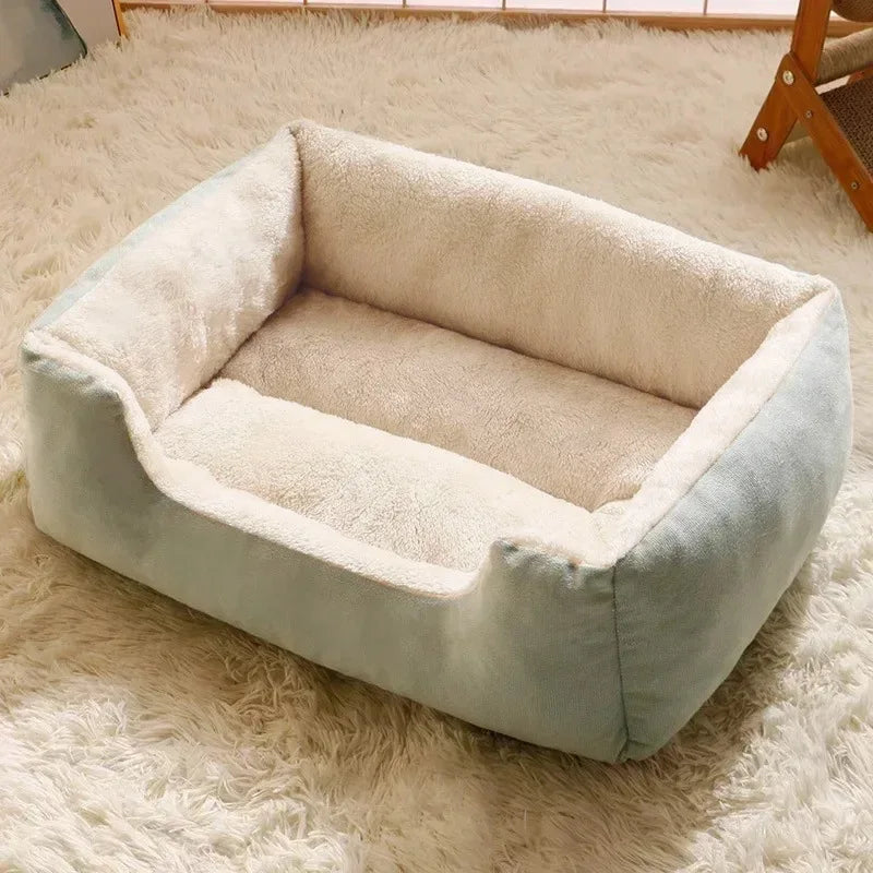 Winter Warm Cat Kennel Dog Kennel Pad Square Kennel Small and Medium-sized Dog Teddy Corgi Sofa Bed All-weather Pet Kennel