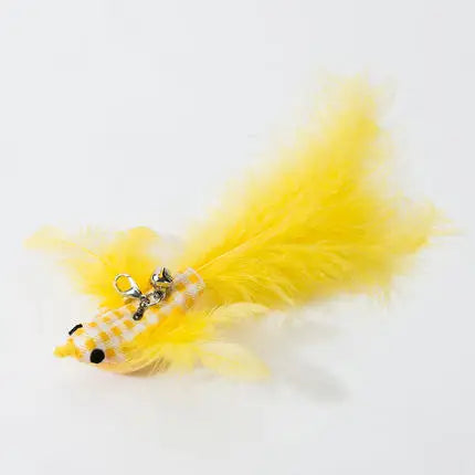 Handfree Bird/Feather Wand Bell Suction Cup Interactive Hunting Exercise