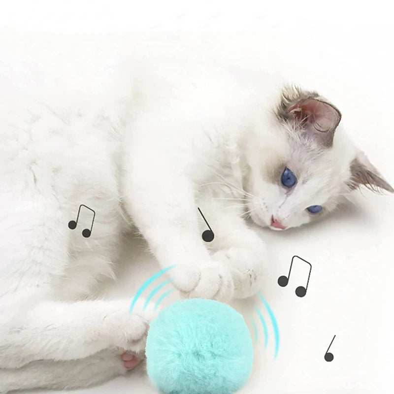 Interactive Ball Smart Cat Toys, Electric, Catnip, Training, Touch, Squeak