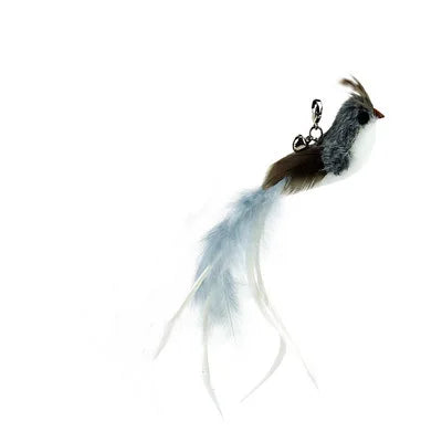 Handfree Bird/Feather Wand Bell Suction Cup Interactive Hunting Exercise