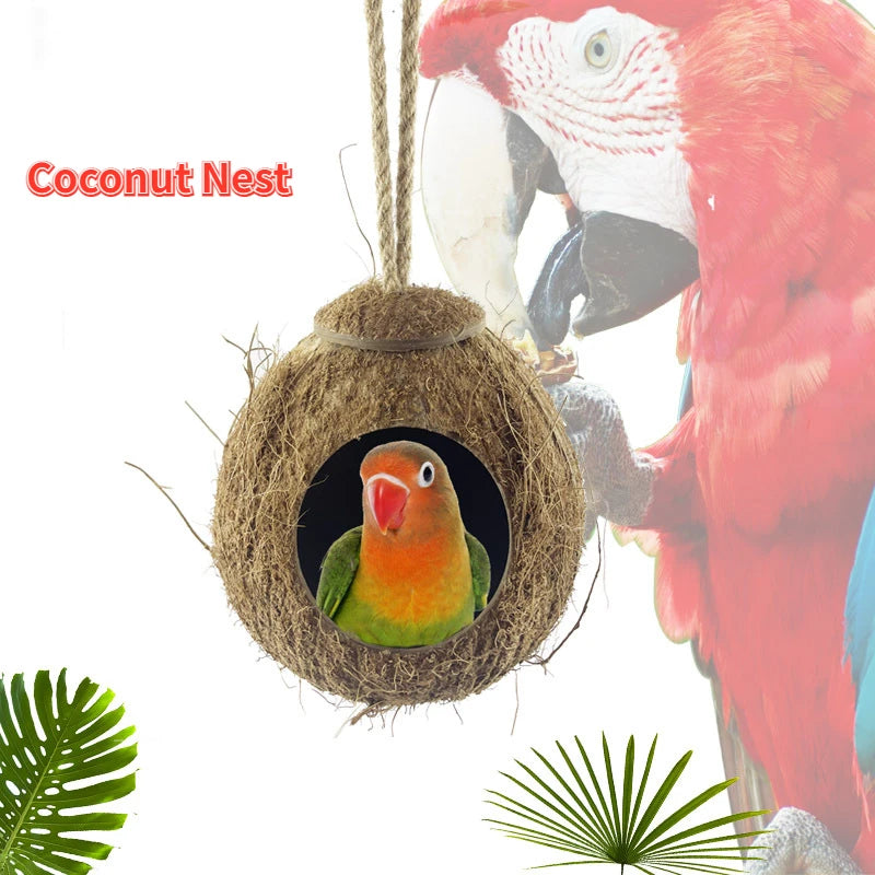 Coconut Bird Nest Parrot Nest Bird Cage Hanging Nest Accessories Parrot Warm Breeding Box
