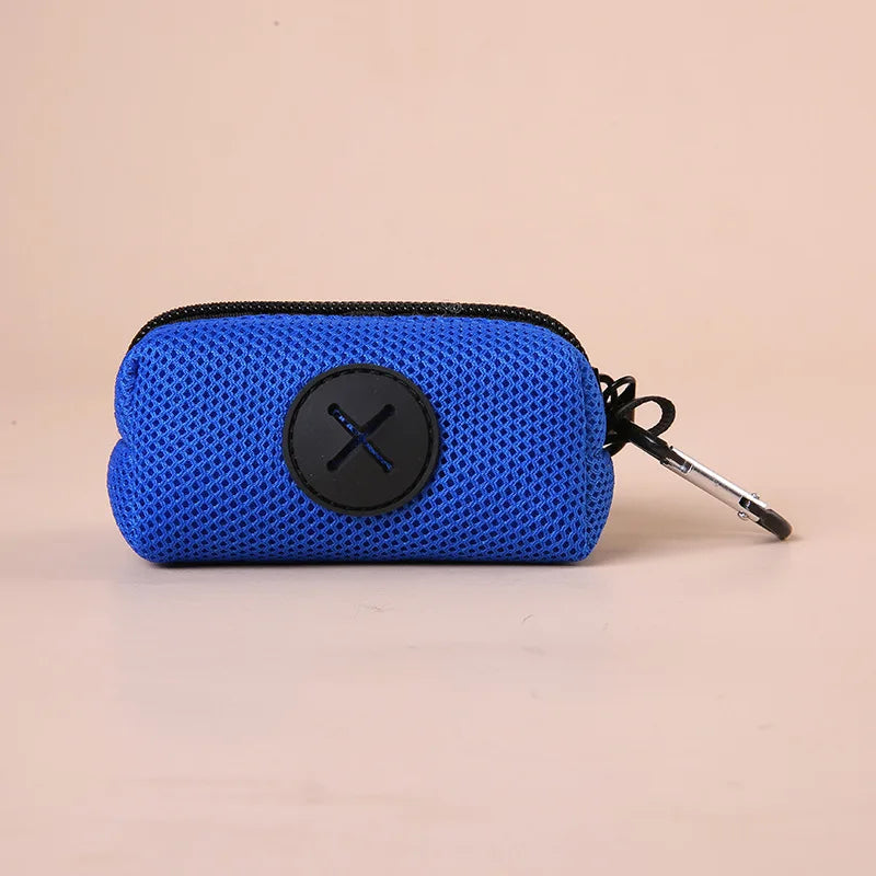 Canvas Dog Poop Bag Holder, Outdoor Pet Waste Bag Dispenser with Carabiner Clip, Animal Waste Collection Pouch