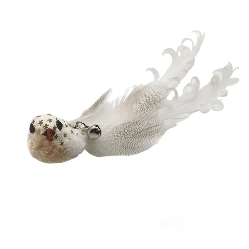 Handfree Bird/Feather Wand Bell Suction Cup Interactive Hunting Exercise