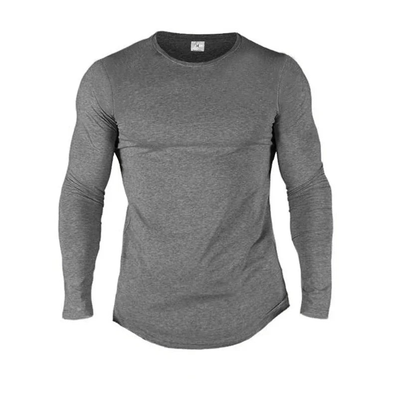 Men’s Slim-Fit Long Sleeve Cotton T-Shirt