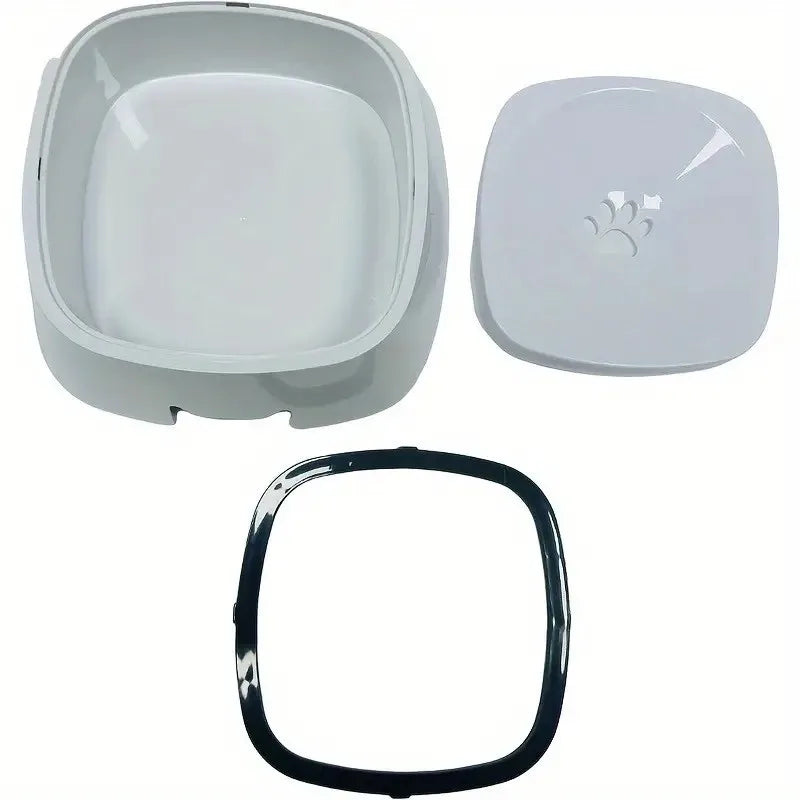 Spill-Proof Pet Water Bowl, Non-Slip Base, Floating Filter, Clear Design, No Batteries, for Dogs, Travel, Water Station