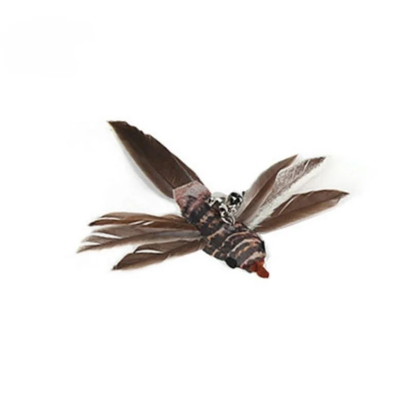 Handfree Bird/Feather Wand Bell Suction Cup Interactive Hunting Exercise